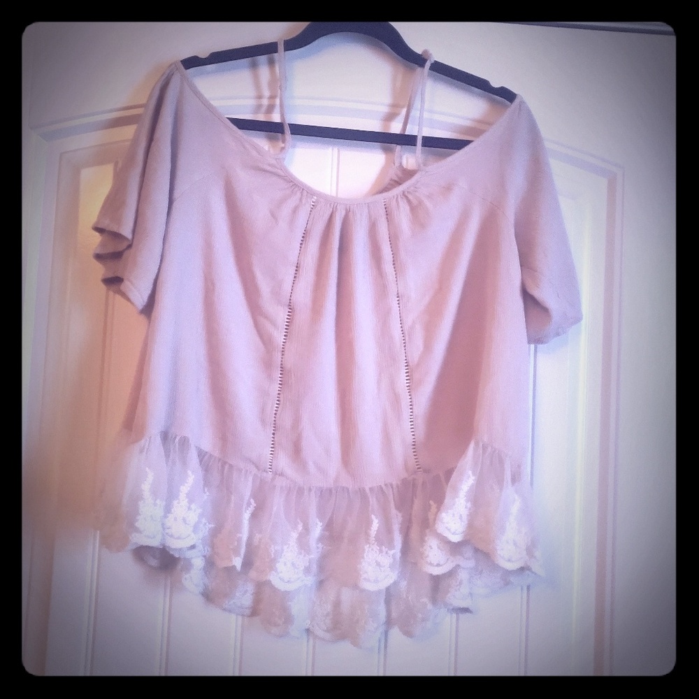 Cream of the shoulder top